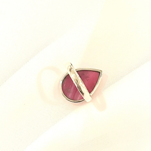 Pink Lace Gemstone Solid Sterling Ring - Picture 4 of 5